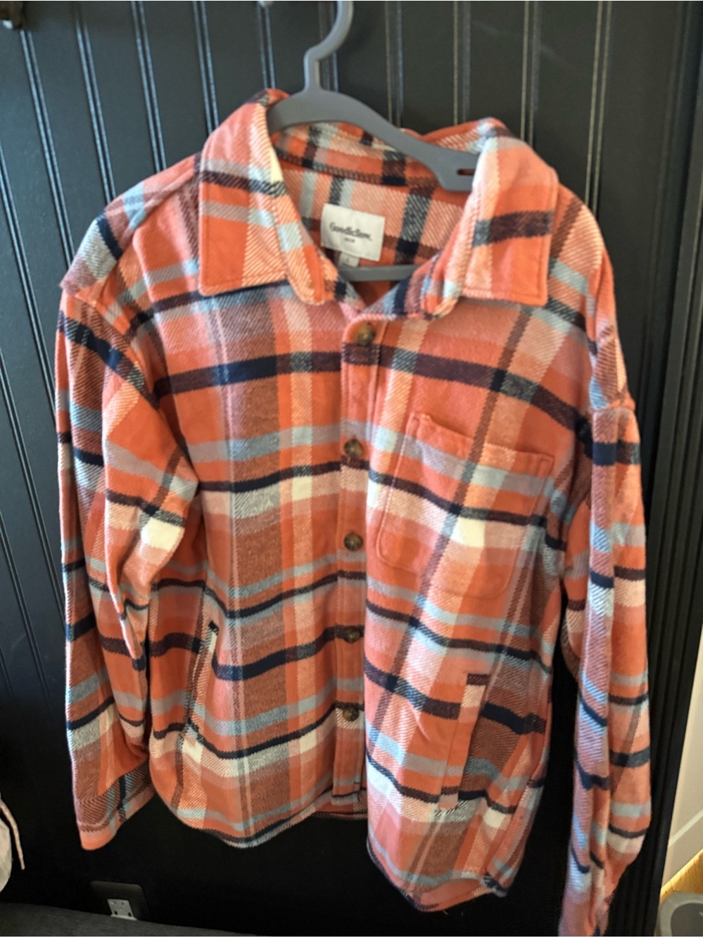 Goodfellow & Co Orange Plaid Lightweight Shirt Jacket